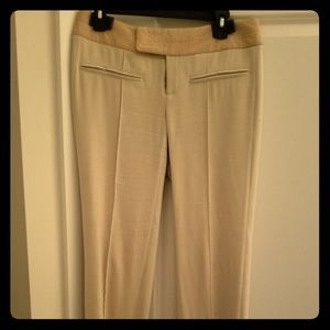 Leather-trim pants